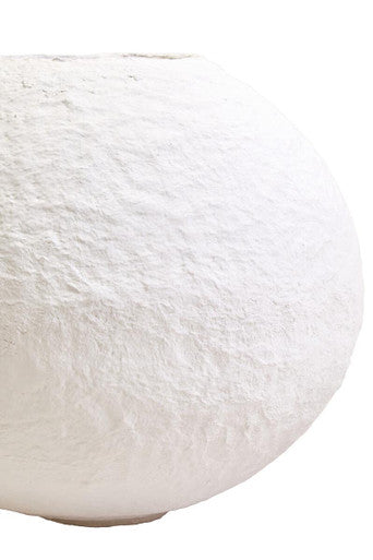 Sanai Cotton Mache Large White Round Vase - Image 8