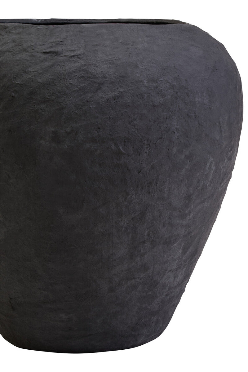 Sanai Cotton Mache Large Black Planter - Image 7