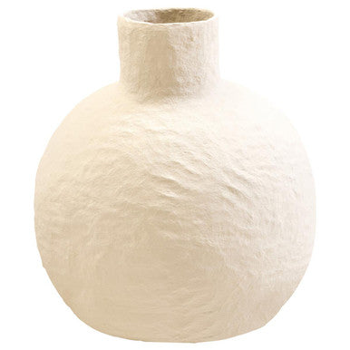 Sanai Cotton Mache Large Cream Vase - Image 2