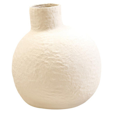 Sanai Cotton Mache Large Cream Vase