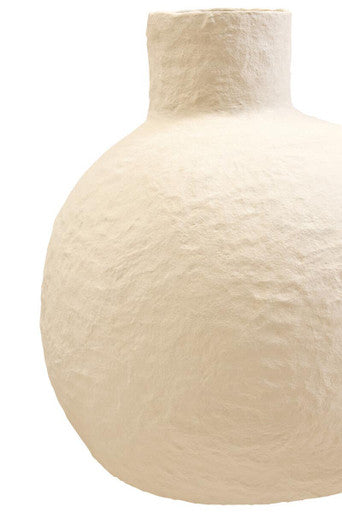 Sanai Cotton Mache Large Cream Vase - Image 7