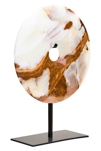 Oleena Small Round Dia 20cm Onyx Disc Sculpture