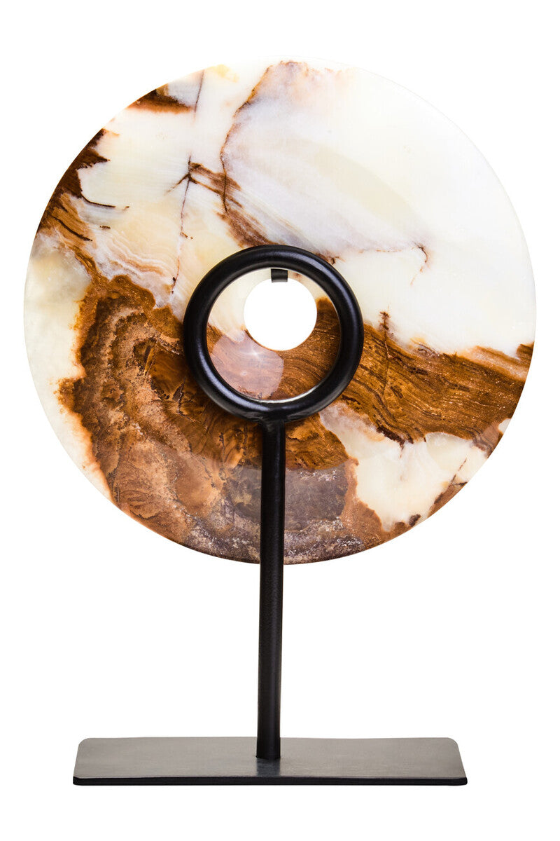 Oleena Small Round Dia 20cm Onyx Disc Sculpture