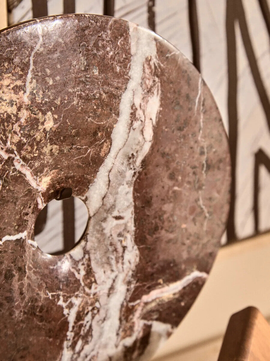 Salmo Medium Red Marble Round 25cm Disc Sculpture