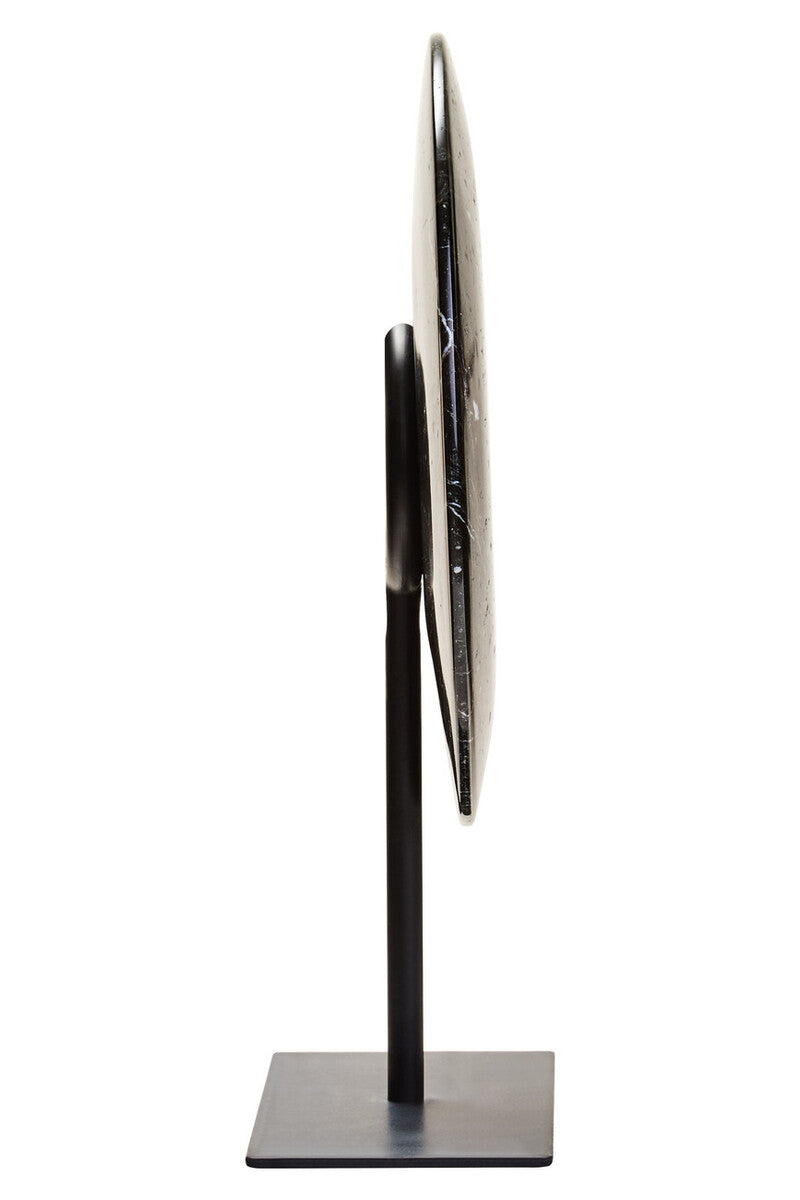 Salmo Small Black Marble Round Dia 20cm Disc Sculpture - Image 4