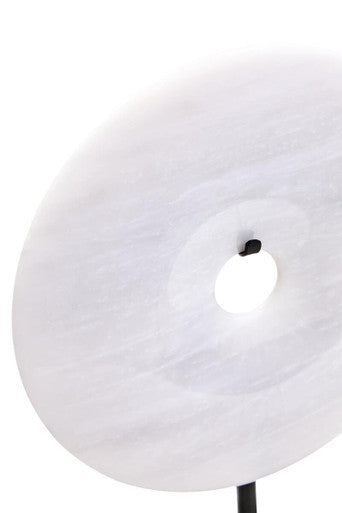 Zoro Small Round Grey Marble Disc Sculpture
