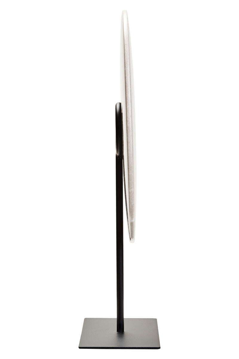 Zoro Large Round Dia 30cm Grey Marble Disc Sculpture - Image 4