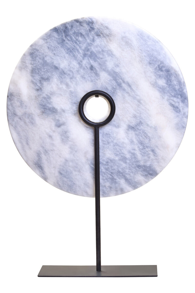 Zoro Extra Large Round Dia 35cm Grey Marble Disc Sculpture - Image 4