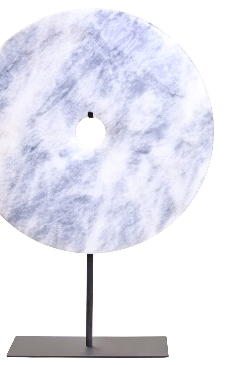 Zoro Extra Large Round Dia 35cm Grey Marble Disc Sculpture - Image 5