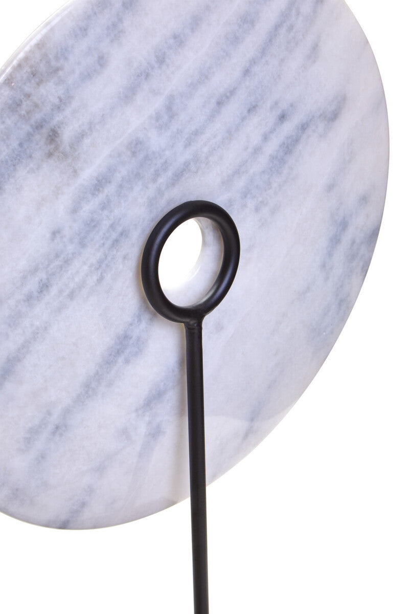 Zoro Extra Large Round Dia 35cm White Marble Disc Sculpture - Image 6