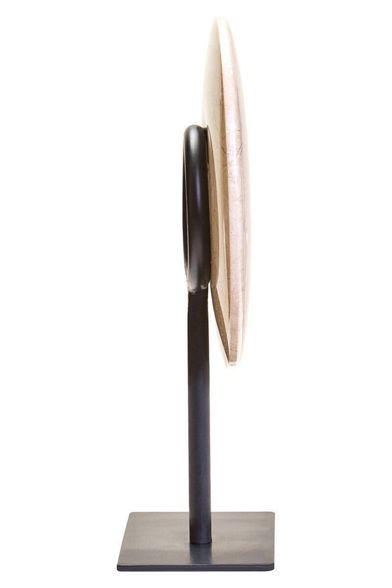 Zoro Extra Small Cream Marble Round Dia 15cm Disc Sculpture - Image 3