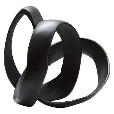 Prato Matt Black Nickel Finish Knot Sculpture