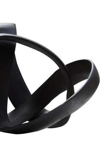 Prato Matt Black Nickel Finish Knot Sculpture