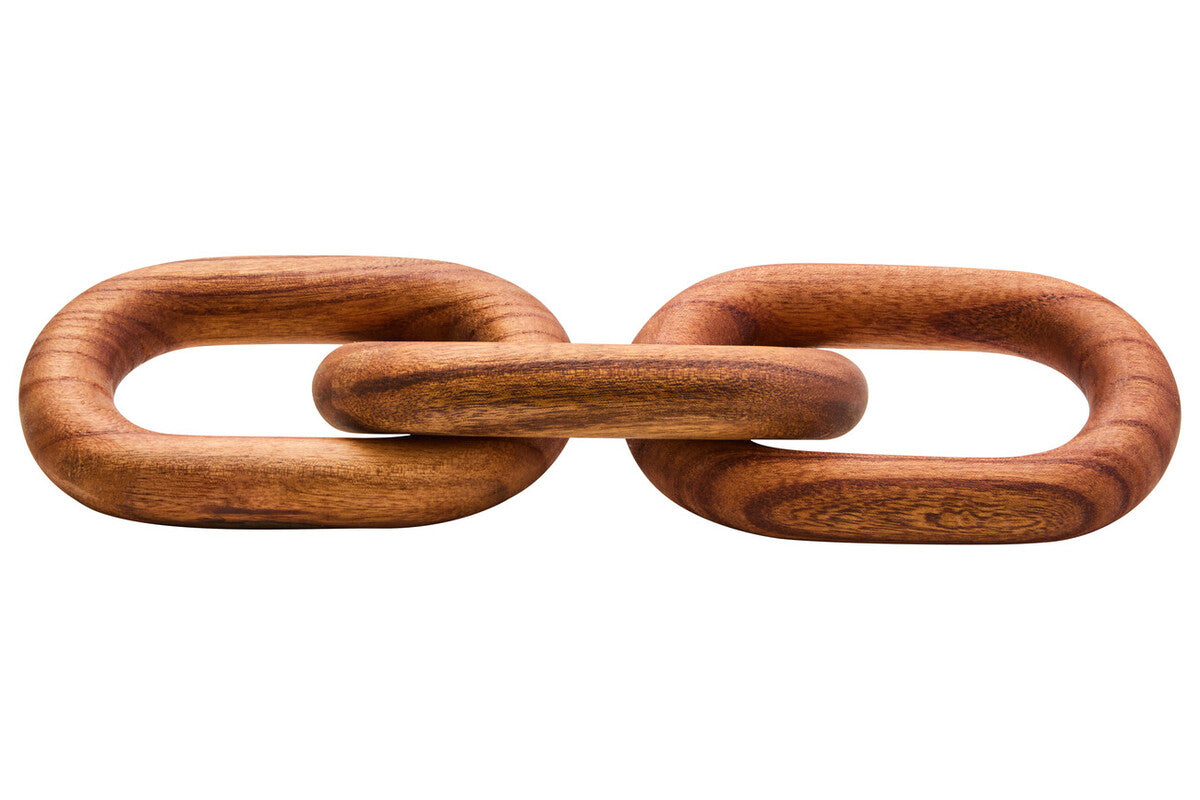 Cato Brown Wood Three Link Chain Decor