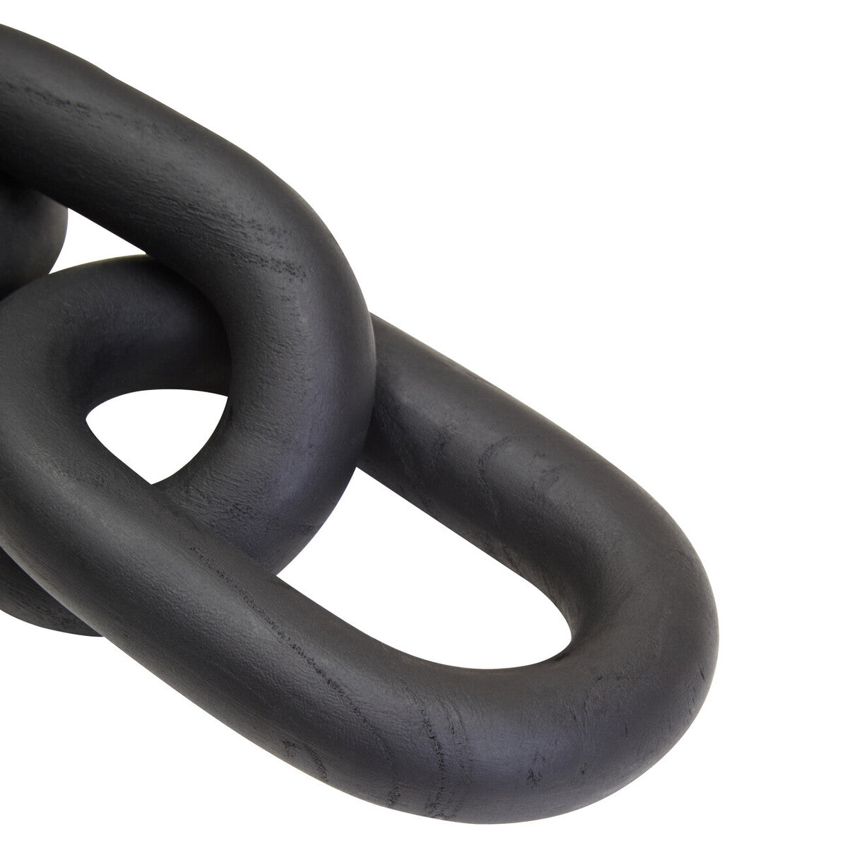 Cato Black Wood Three Link Chain Decor