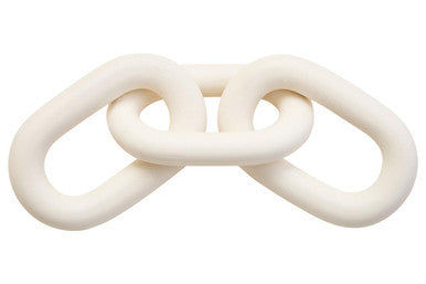Cato White Wood Three Link Chain Decor