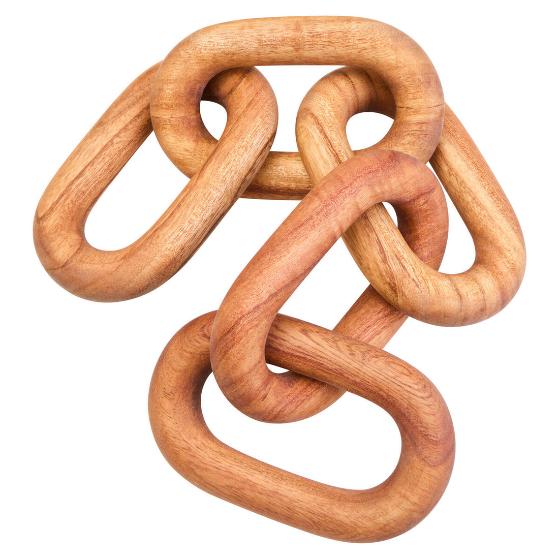 Cato Brown Wood 5 Link Chain Sculpture