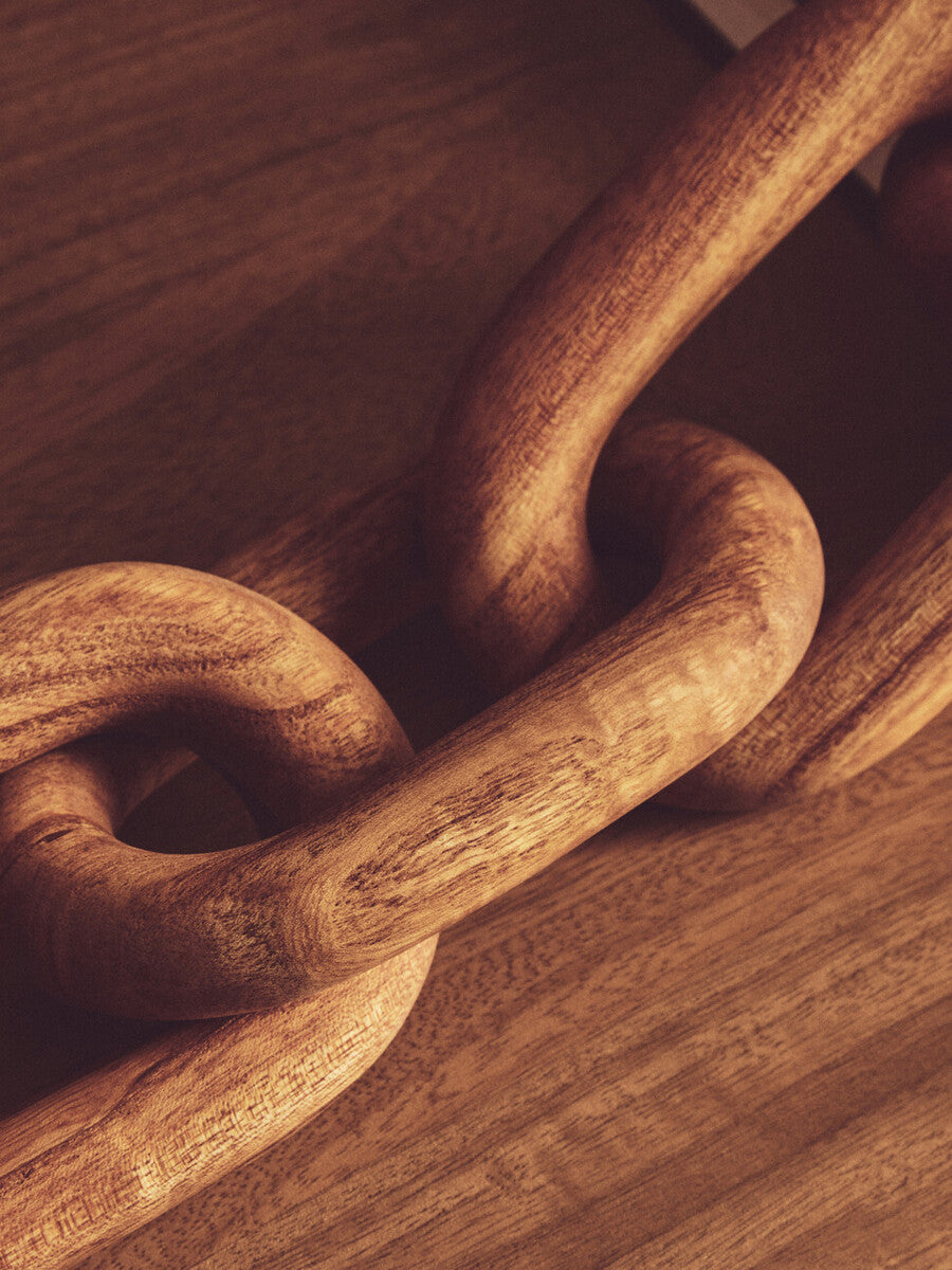 Cato Brown Wood 5 Link Chain Decor