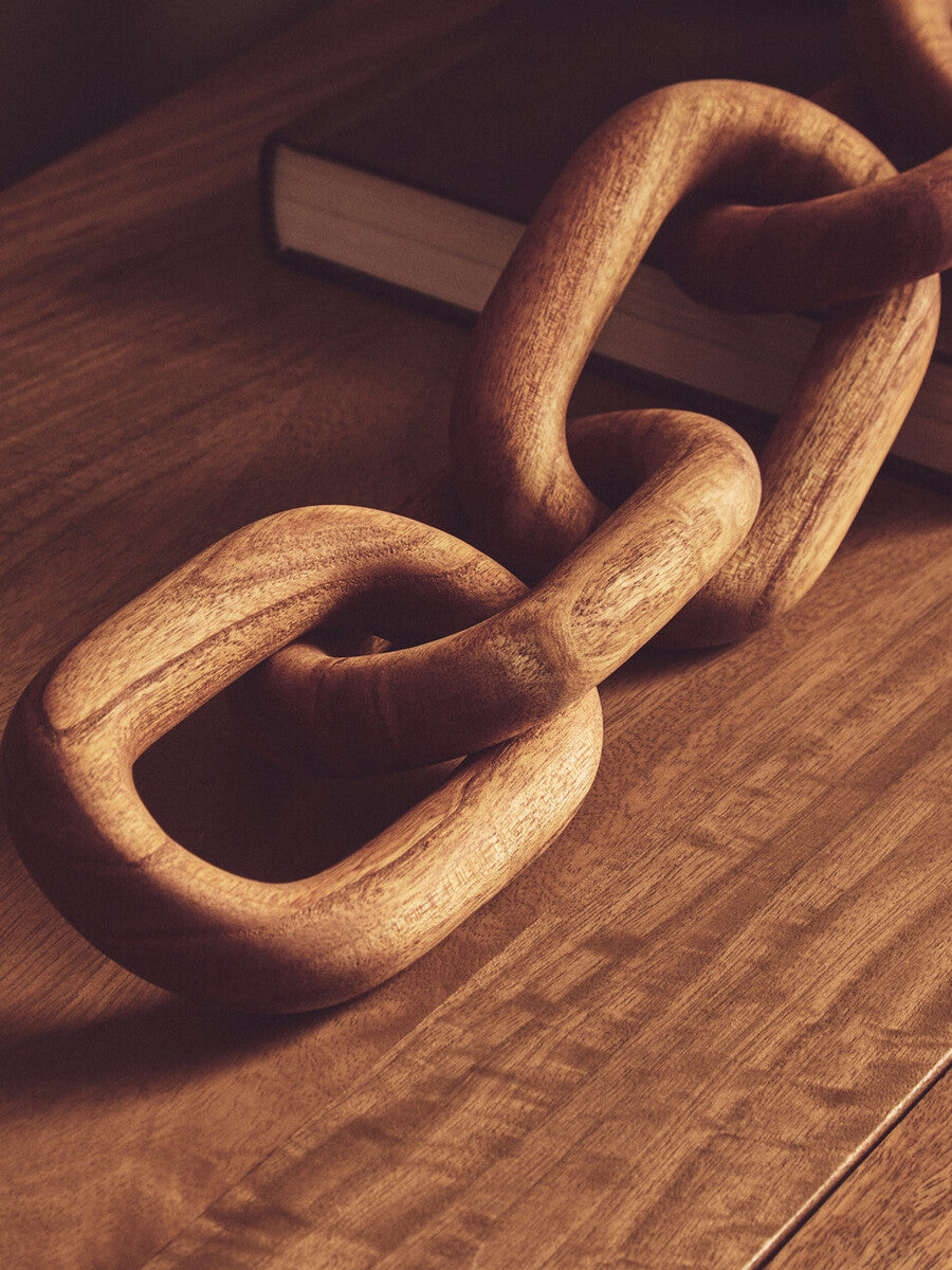 Cato Brown Wood 5 Link Chain Decor