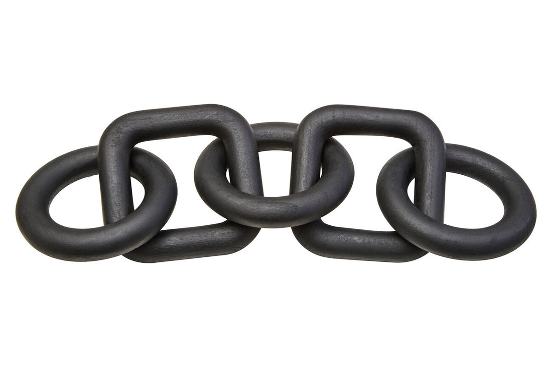 Cato 5 Link Black Wood Chain Sculpture