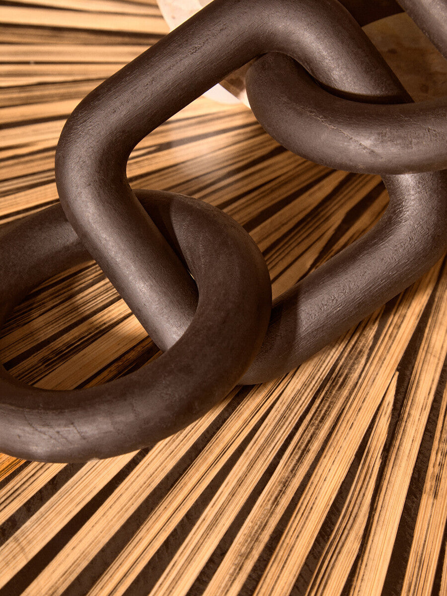 Cato 5 Link Black Wood Chain Sculpture