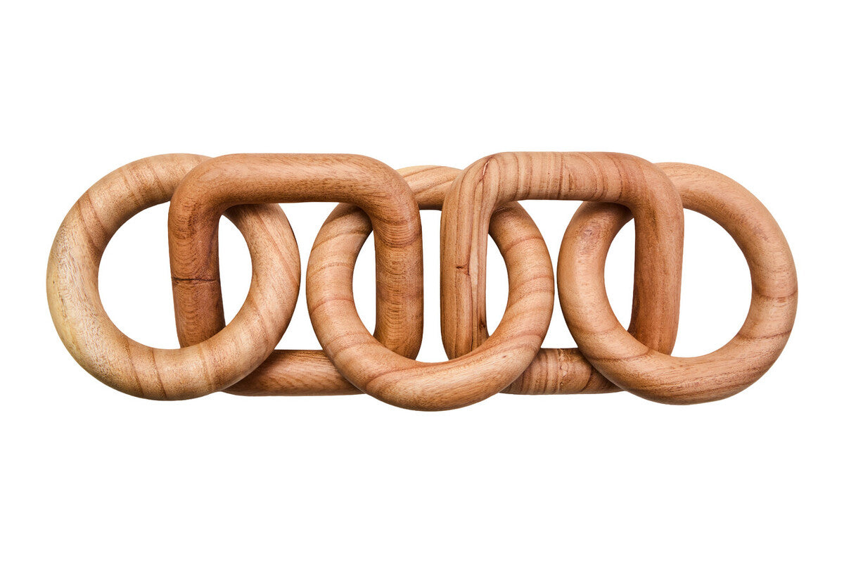 Cato Natural Wood Five Link Chain Decor