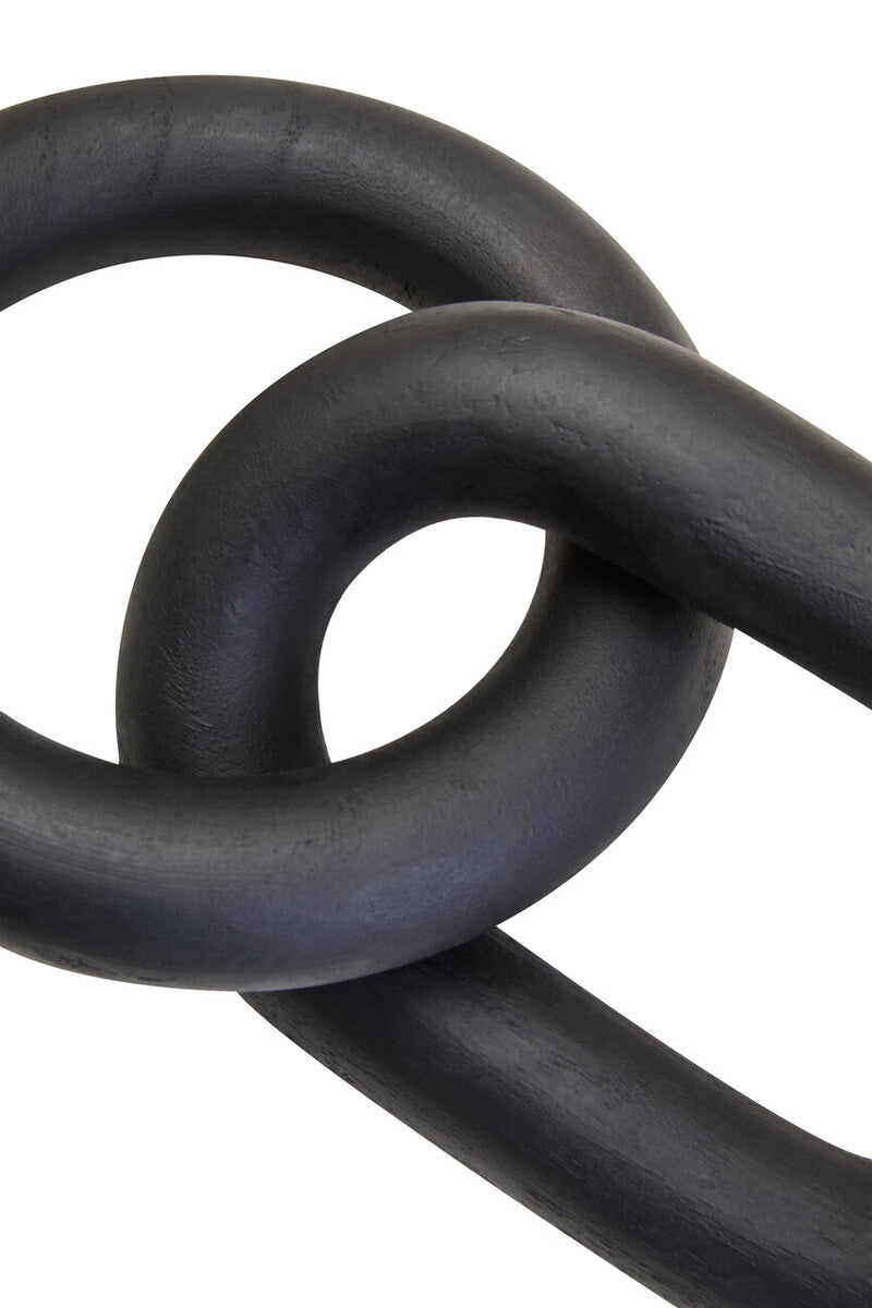 Cato Black Wood Two Link Chain Decor