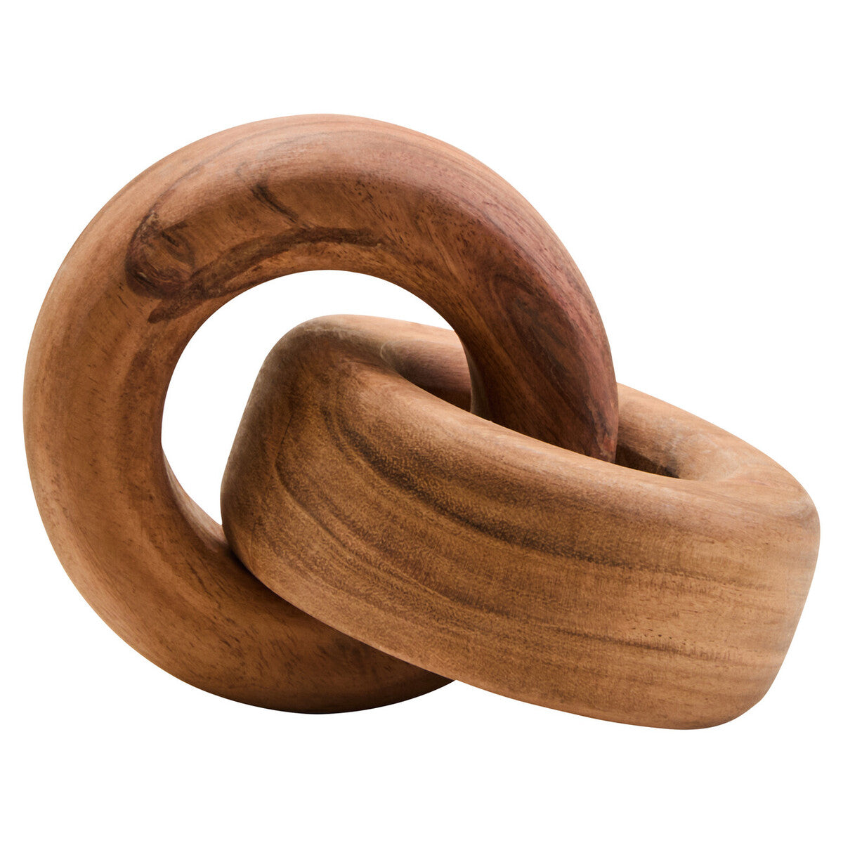 Wooden knot sculpture on a white background