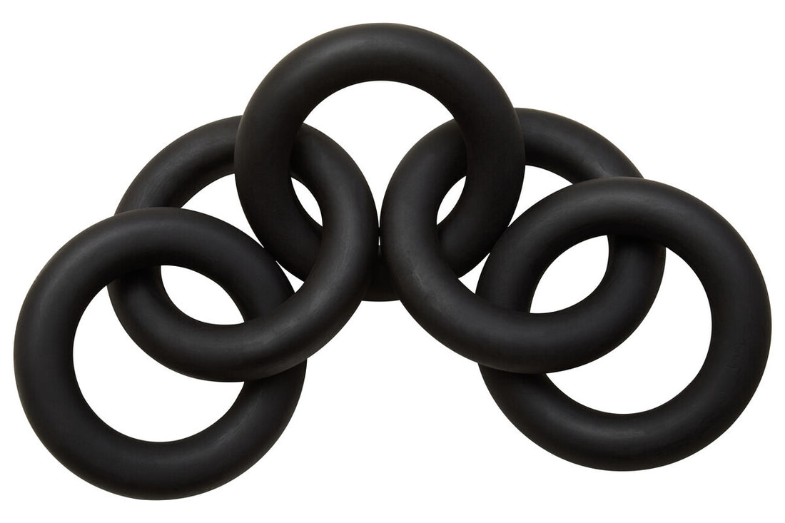 Cato Black Wood Five Link Chain Decor