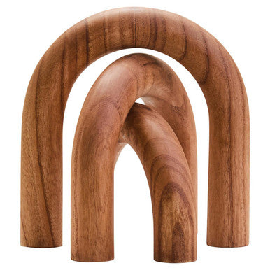 Wooden arch sculpture on a white background