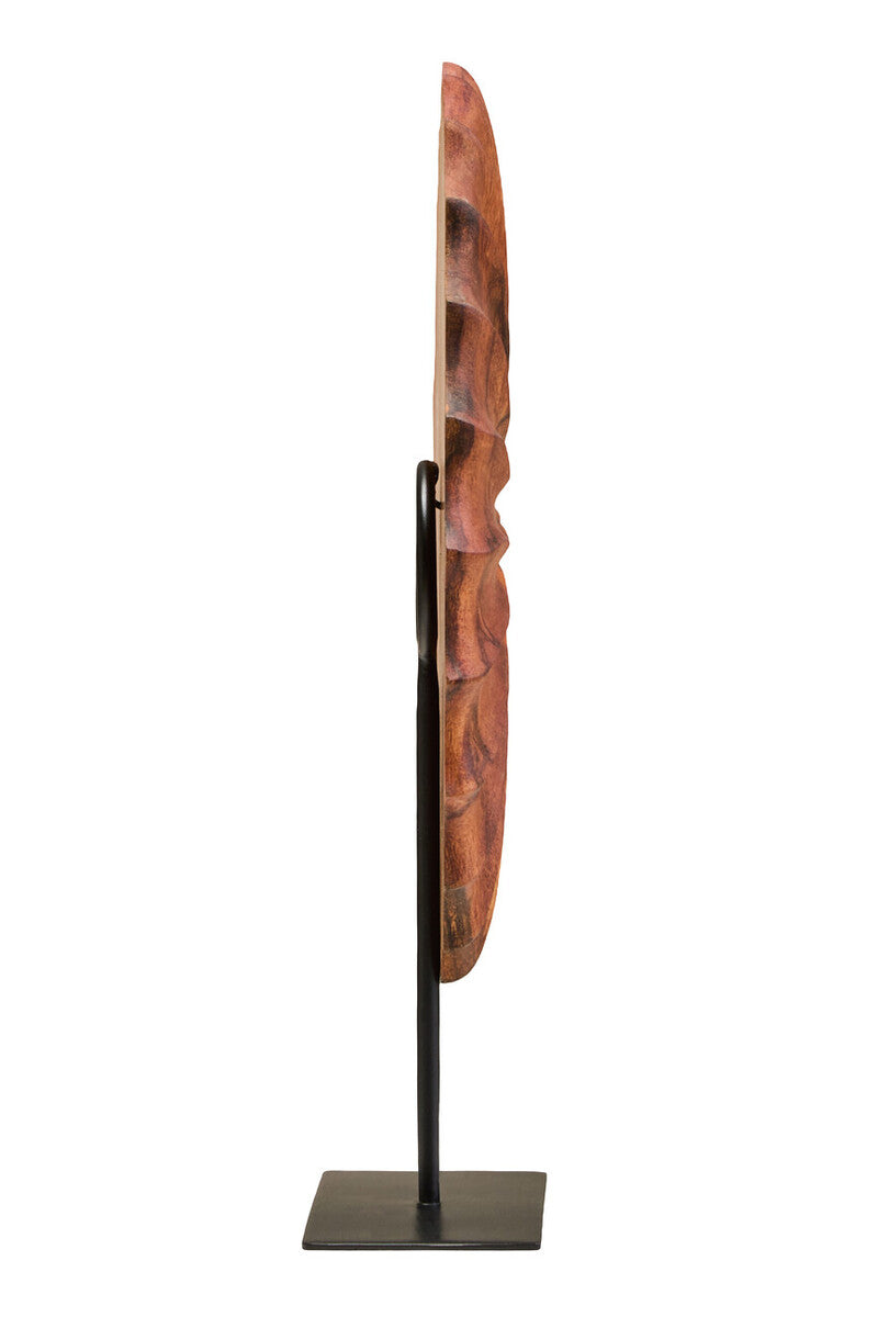 Westo Brown Wood Round Sculpture With Black Base - Image 4