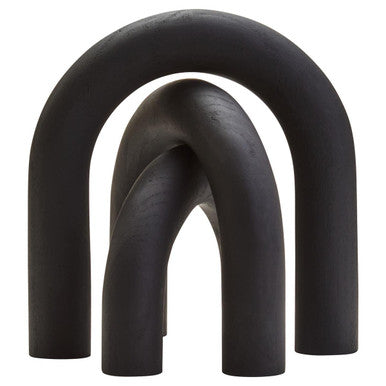 Cato Black Wood Arch Sculpture