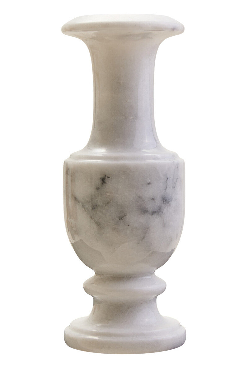 Marble vase with a white background