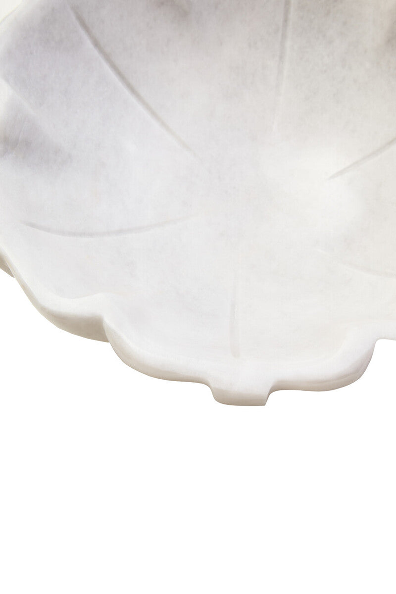 Zoro Small White Marble Lotus Bowl
