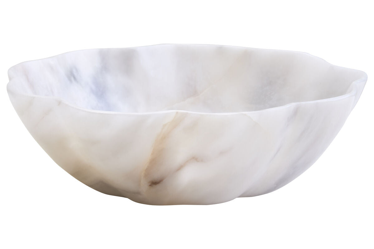White marble bowl on a white background
