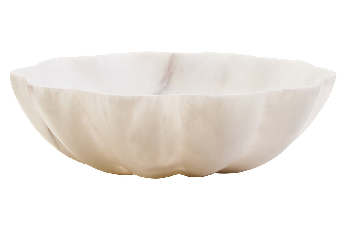 White marble bowl on a white background