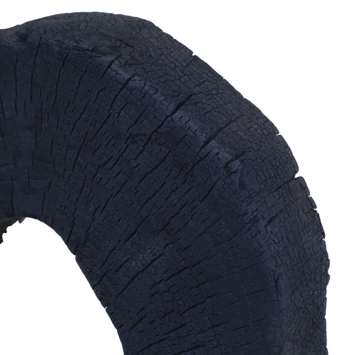 Tibor Black Mango Wood Sculpture With Travertine Base - Image 6
