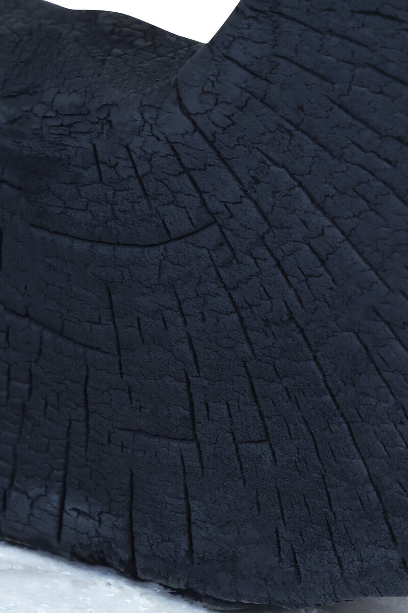Tibor Black Mango Wood Sculpture With Travertine Base - Image 7