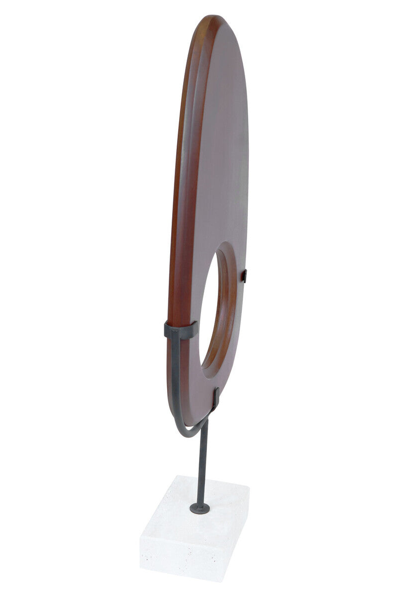 Westo Natural Wood Vertical Sculpture With Travertine Base - Image 3