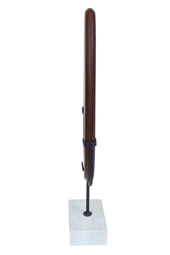 Westo Natural Wood Vertical Sculpture With Travertine Base - Image 8
