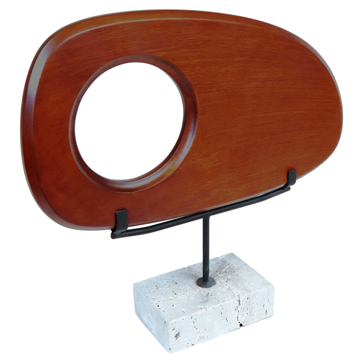 Westo Natural Wood Horizontal Sculpture With Travertine Base - Image 2