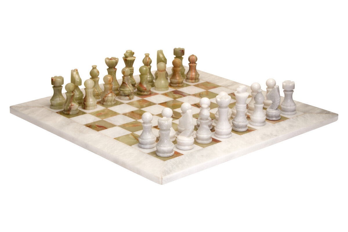 Flos White Marble and Green Onyx Large Chess Set - Image 2