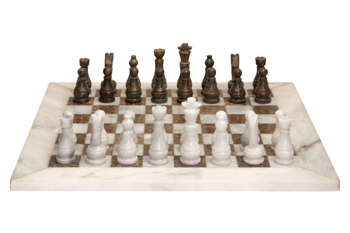 Flos White and Grey Large Marble Chess Set - Image 1