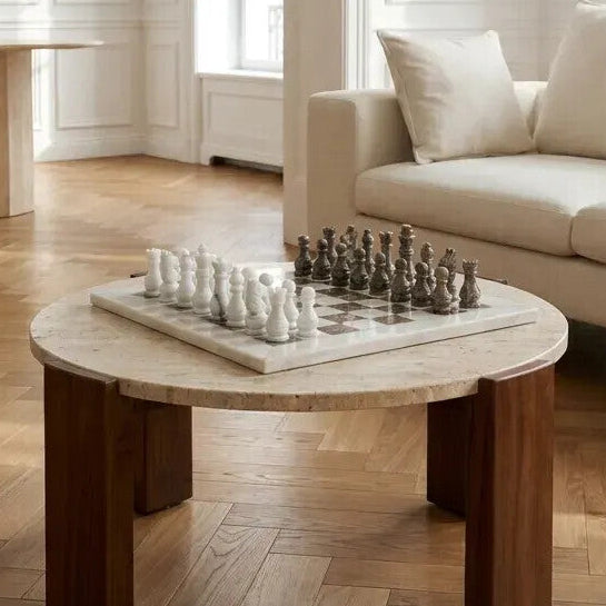 Flos White and Grey Large Marble Chess Set