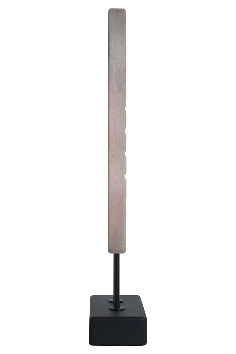 Whitewash Carved Wood Sculpture with Black Base | Westo