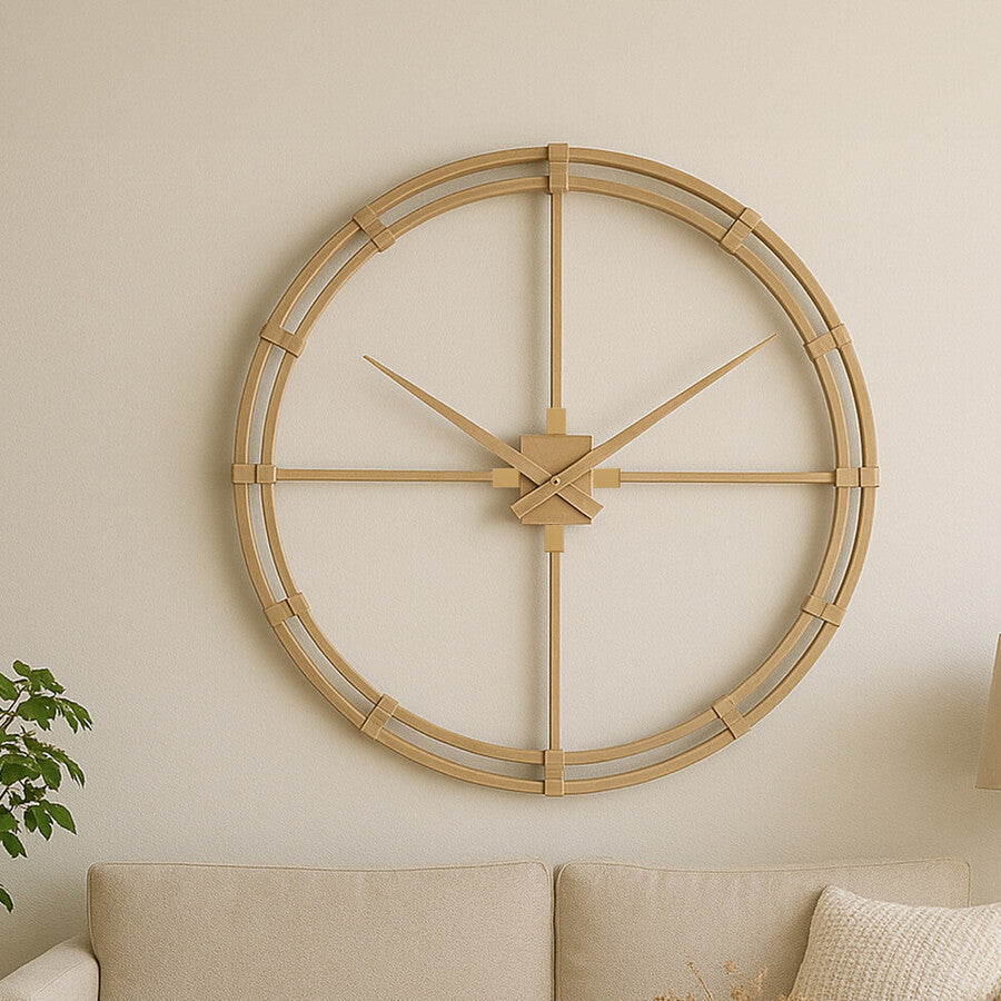 Beauly Gold Finish Metal Wall Clock - Image 5