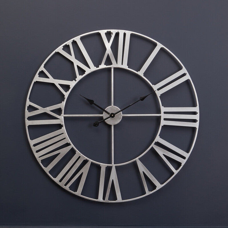 Genova Silver Metal Wall Clock - Image 2