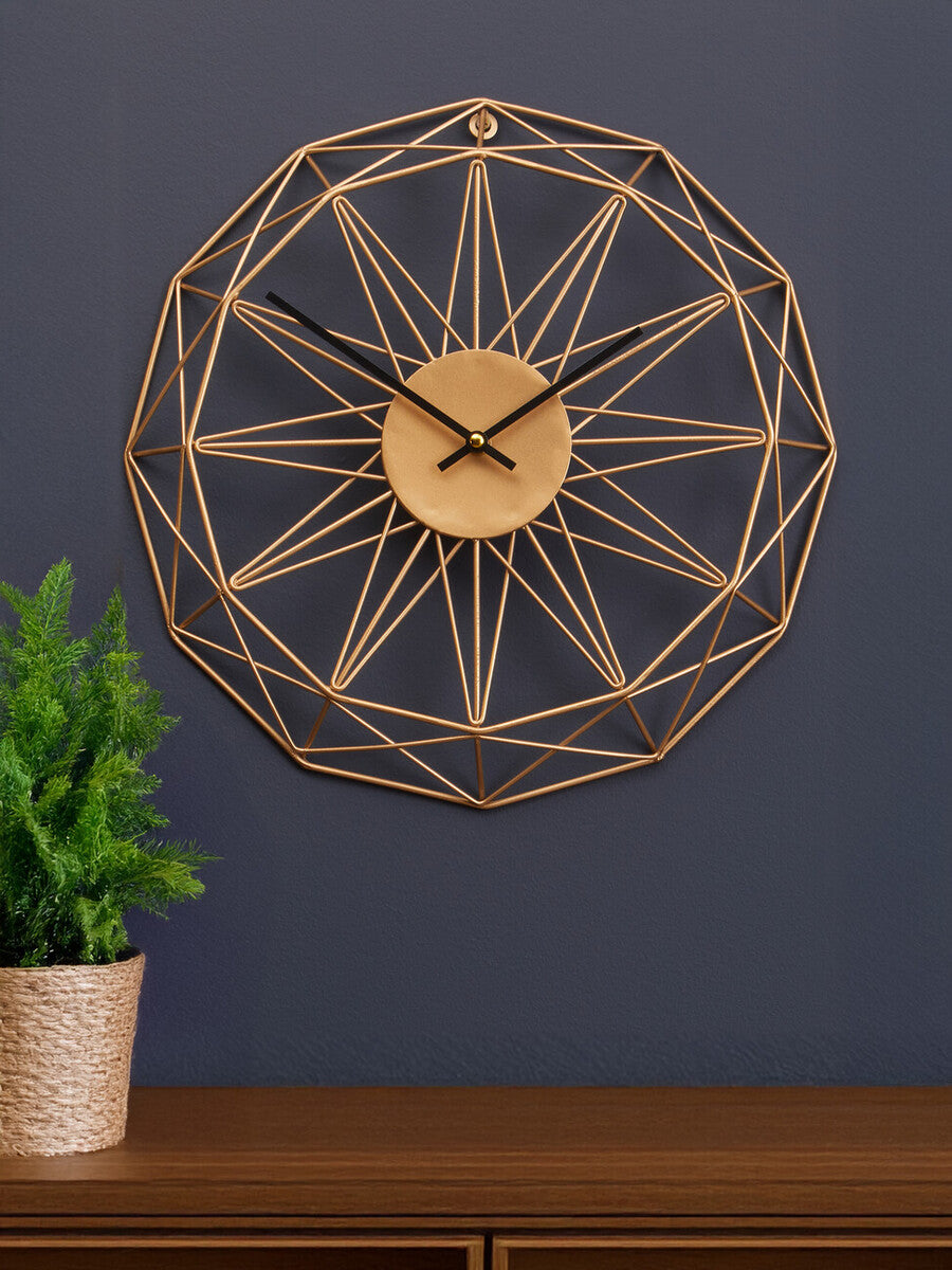 Genova Small Gold Metal Wall Clock