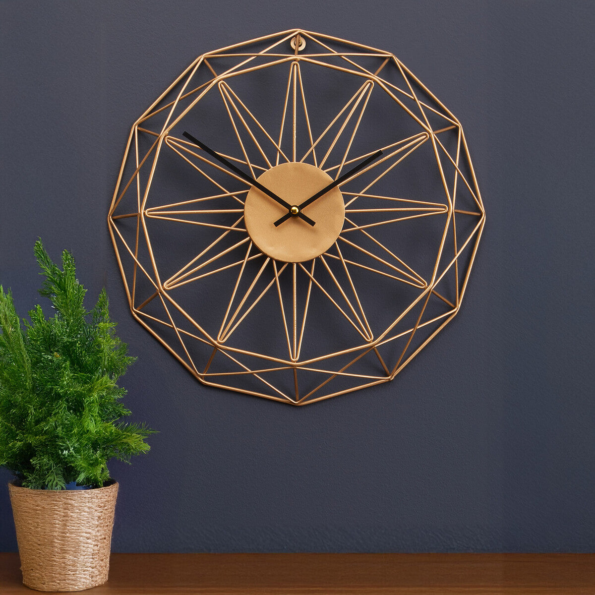 Genova Small Gold Metal Wall Clock - Image 4