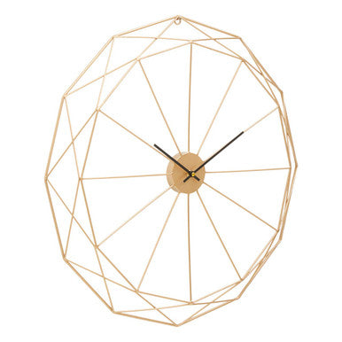 Genova Geometric Gold Metal Wall Clock - Image 3